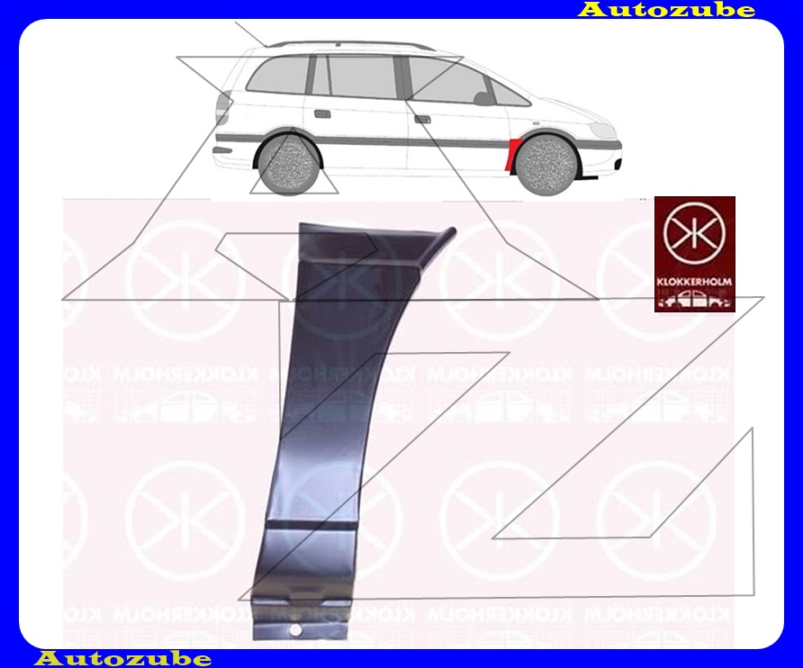 Első sárvédő hátsó alsó rész jobb (javítólemez) {KLOKKERHOLM} Első sárvédő hátsó alsó rész jobb (javítólemez) {KLOKKERHOLM}