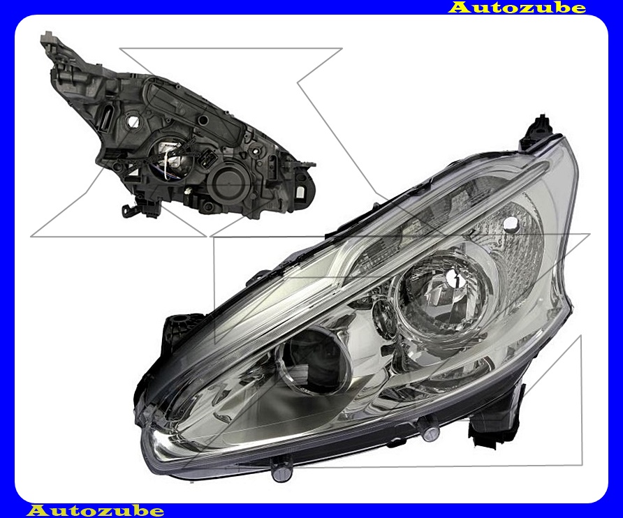 Fényszóró bal (H7/H7/LED) nappali fénnyel (motor nélkül) {DEPO} Fényszóró bal (H7/H7/LED) nappali fénnyel (motor nélkül) {DEPO}