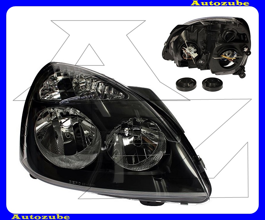 Fényszóró jobb, fekete házas (H7/H1) motor nélkül  {DEPO}  /RENDELÉSRE/