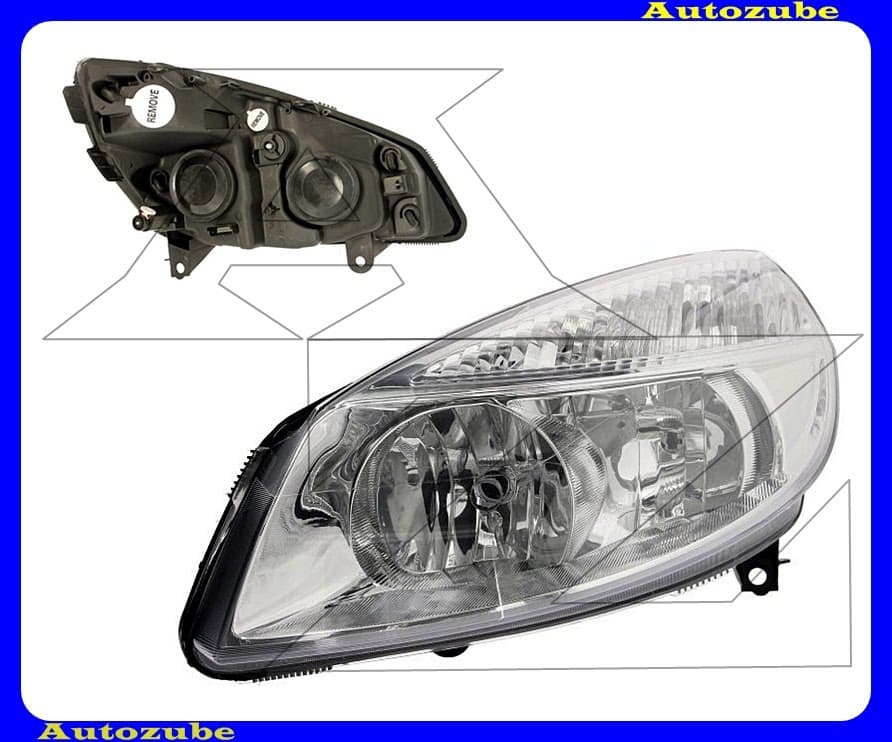 Fényszóró bal (H7/H1) (motor nélkül) {DEPO} Fényszóró bal (H7/H1) (motor nélkül) {DEPO}