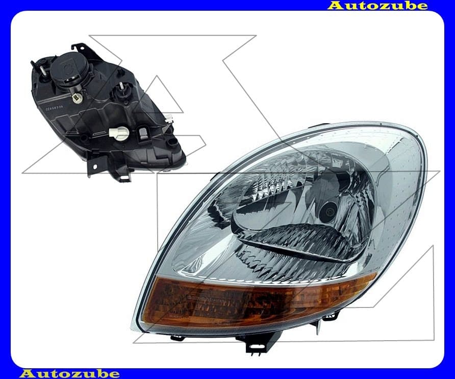 Fényszóró bal króm házas, sárga indexes (H4) (motor nélkül) {DEPO} Fényszóró bal króm házas, sárga indexes (H4) (motor nélkül) {DEPO}