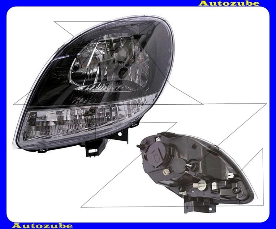 Fényszóró bal fekete házas, fehér indexes (H4) (motor nélkül) {DEPO} Fényszóró bal fekete házas, fehér indexes (H4) (motor nélkül) {DEPO}