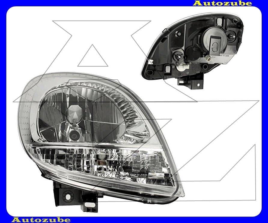 Fényszóró jobb króm házas, fehér indexes (H4) (motor nélkül) {DEPO} Fényszóró jobb króm házas, fehér indexes (H4) (motor nélkül) {DEPO}