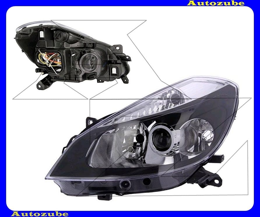 Fényszóró bal projektoros (H7/H7/H1) fekete házas, kanyarkövetős (motor nélkül) {DEPO} Fényszóró bal projektoros (H7/H7/H1) fekete házas, kanyarkövetős (motor nélkül) {DEPO}