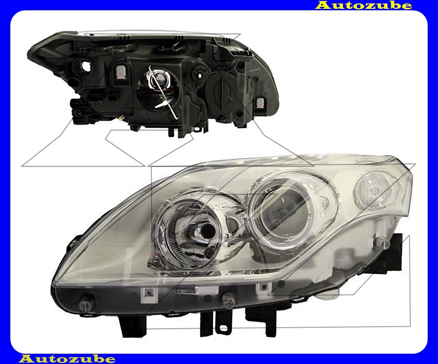 Fényszóró bal króm házas (H7/H7) (motor nélkül) {DEPO} Fényszóró bal króm házas (H7/H7) (motor nélkül) {DEPO}