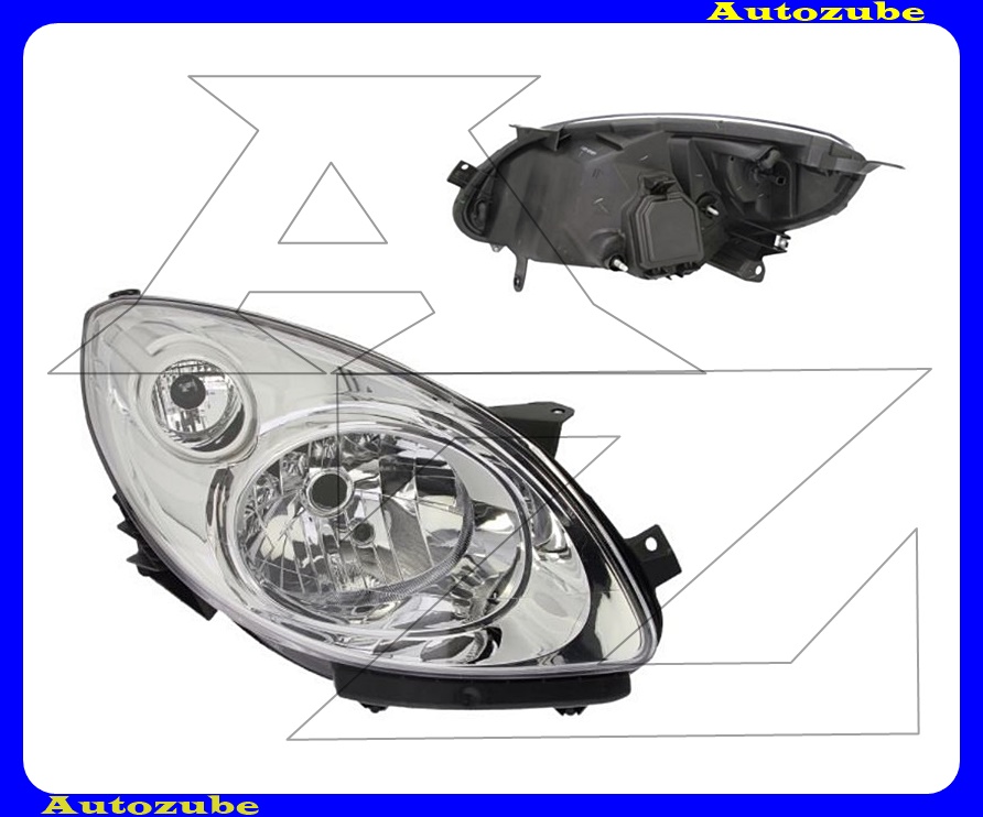 Fényszóró jobb króm házas (H4) (motor nélkül) {DEPO} Fényszóró jobb króm házas (H4) (motor nélkül) {DEPO}