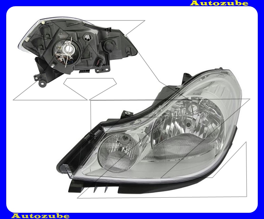 Fényszóró bal (H4) (motor nélkül) {DEPO} Fényszóró bal (H4) (motor nélkül) {DEPO}