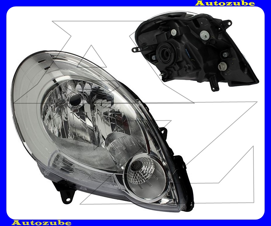 Fényszóró jobb króm házas (H4) (motor nélkül) {DEPO} Fényszóró jobb króm házas (H4) (motor nélkül) {DEPO}