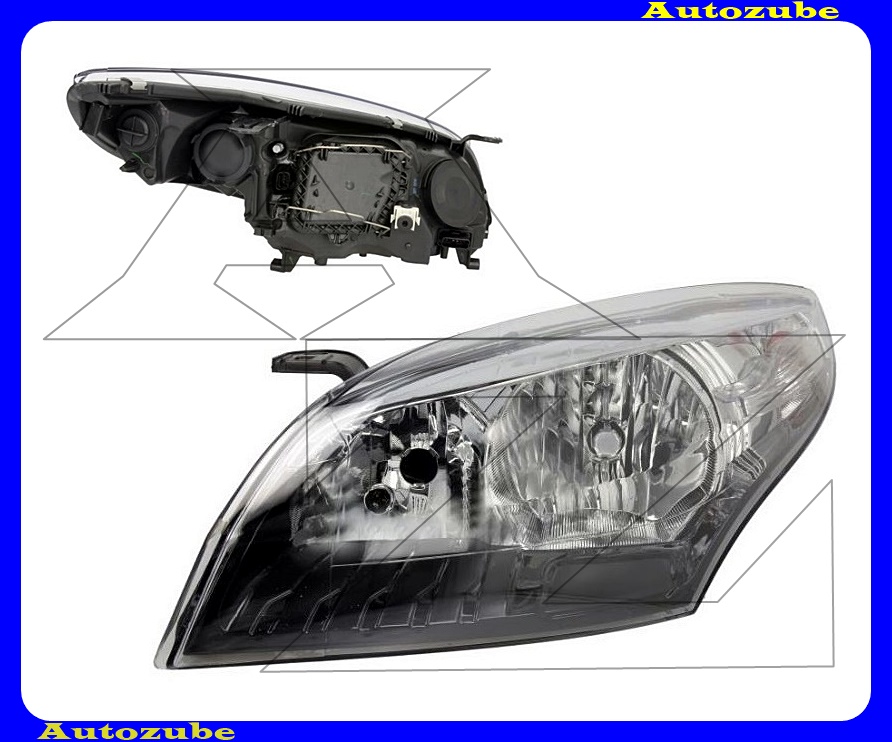 Fényszóró bal króm házas (H7/H7) motorral {MAGNETI MARELLI} Fényszóró bal króm házas (H7/H7) motorral {MAGNETI MARELLI}