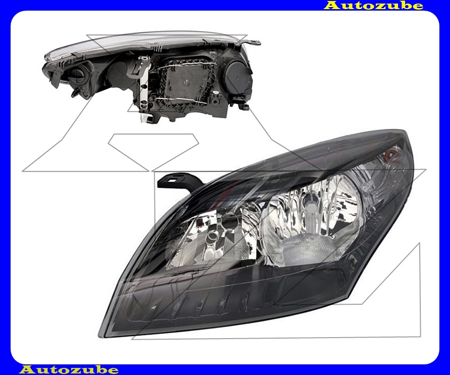 Fényszóró bal fekete házas (H7/H7) motorral {MAGNETI MARELLI} Fényszóró bal fekete házas (H7/H7) motorral {MAGNETI MARELLI}