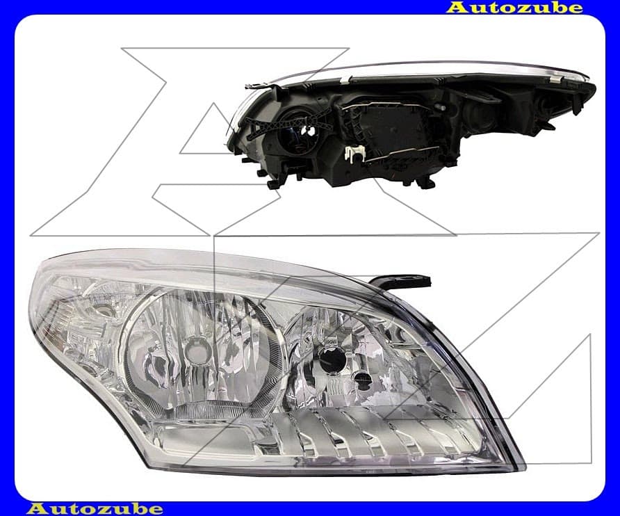 Fényszóró jobb króm házas, nappali fénnyel (2xH7/P21W) motorral {DEPO} Fényszóró jobb króm házas, nappali fénnyel (2xH7/P21W) motorral {DEPO}
