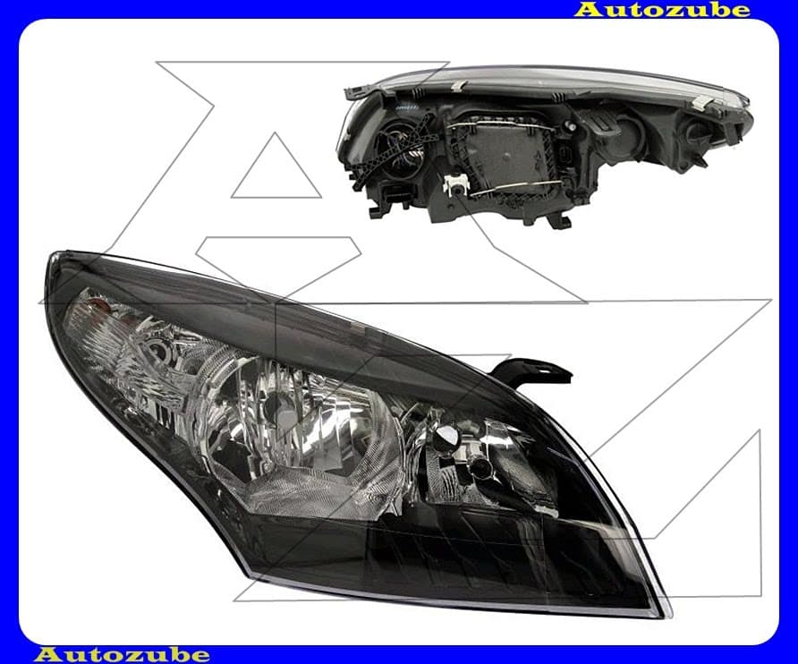 Fényszóró jobb fekete házas, nappali fénnyel (2xH7/P21W) motorral {DEPO} Fényszóró jobb fekete házas, nappali fénnyel (2xH7/P21W) motorral {DEPO}