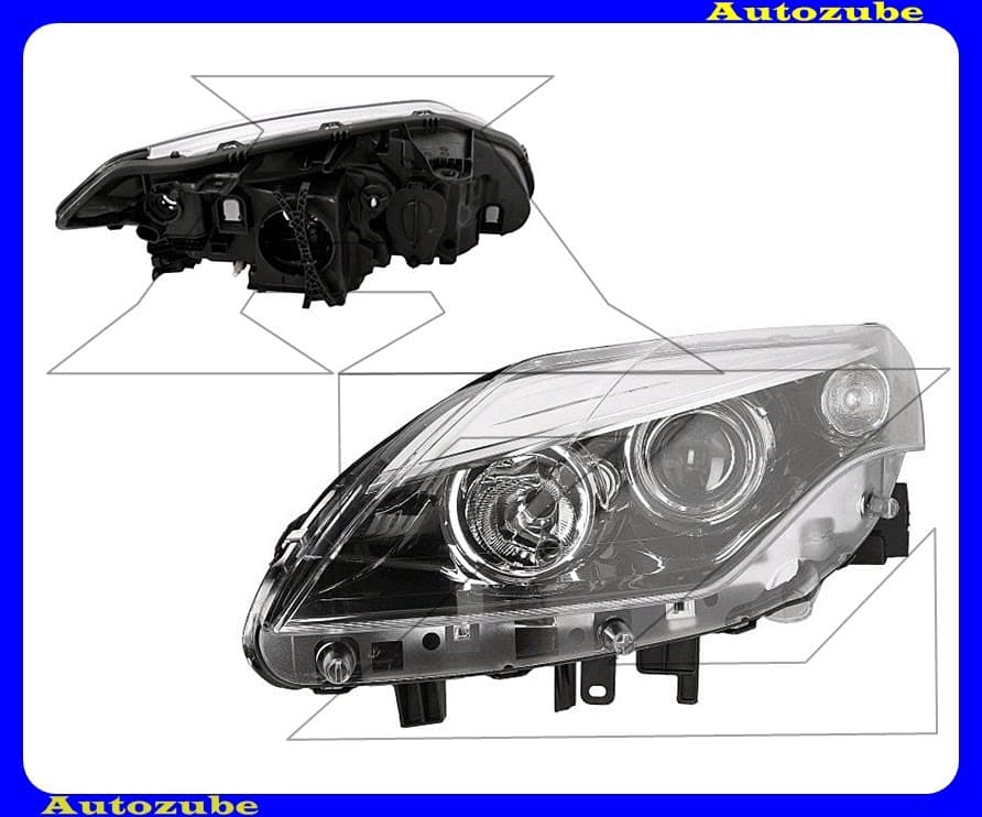 Fényszóró bal fekete házas (H7/H7) (motor nélkül) {DEPO} Fényszóró bal fekete házas (H7/H7) (motor nélkül) {DEPO}