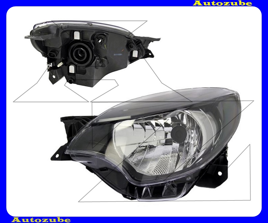 Fényszóró bal fekete házas (H4) (motor nélkül) {DEPO} Fényszóró bal fekete házas (H4) (motor nélkül) {DEPO}