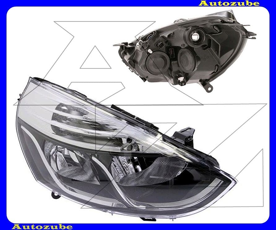 Fényszóró jobb, króm díszléccel (H7/H1) motorral {DEPO} Fényszóró jobb, króm díszléccel (H7/H1) motorral {DEPO}