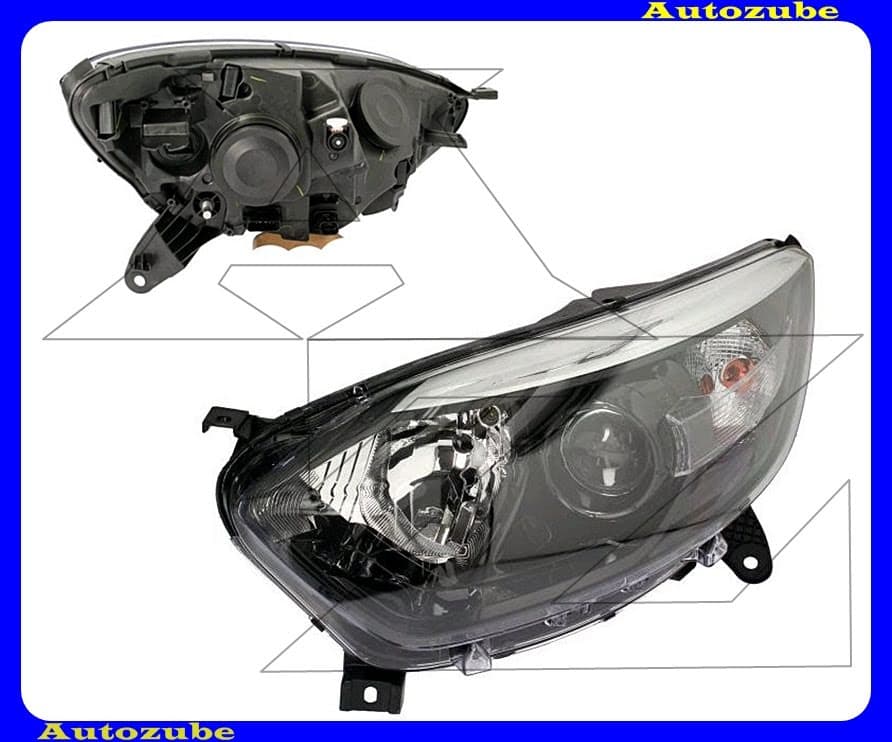 Fényszóró bal (H1/H1) fekete díszléccel, motorral {DEPO} Fényszóró bal (H1/H1) fekete díszléccel, motorral {DEPO}