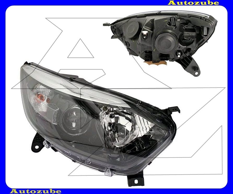 Fényszóró jobb (H1/H1) fekete díszléccel, motorral {DEPO} Fényszóró jobb (H1/H1) fekete díszléccel, motorral {DEPO}