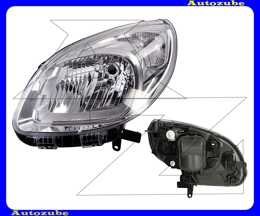 Fényszóró bal króm házas (H4) (motor nélkül) {DEPO} Fényszóró bal króm házas (H4) (motor nélkül) {DEPO}