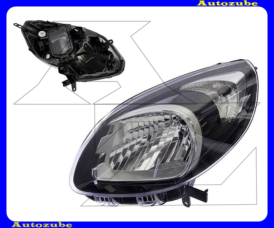 Fényszóró bal fekete házas (H4) (motor nélkül) {DEPO} Fényszóró bal fekete házas (H4) (motor nélkül) {DEPO}