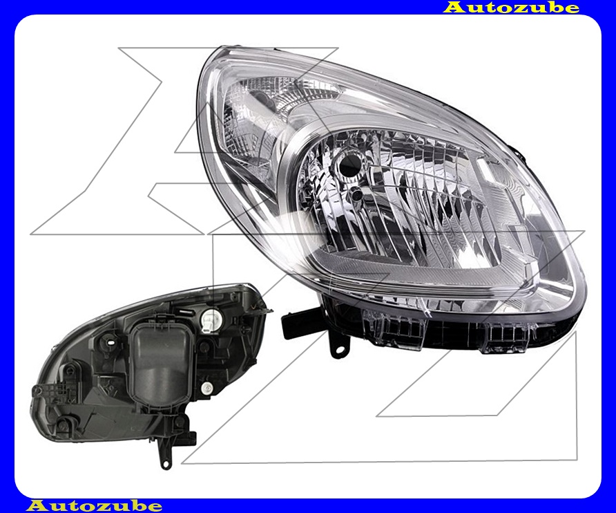 Fényszóró jobb króm házas (H4) (motor nélkül) {DEPO} Fényszóró jobb króm házas (H4) (motor nélkül) {DEPO}