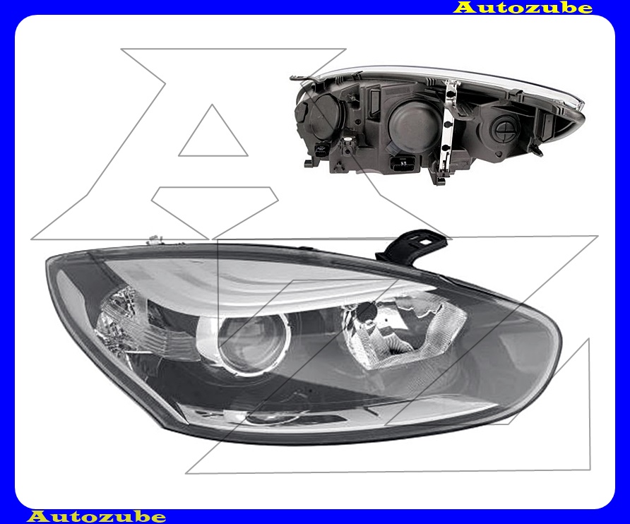 Fényszóró jobb alul-felül króm betéttel (H7/H7) motorral {DEPO} Fényszóró jobb alul-felül króm betéttel (H7/H7) motorral {DEPO}