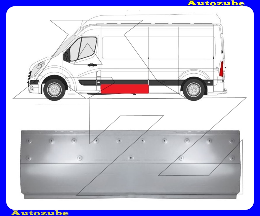 Oldalfal alsó rész bal 40x148cm 