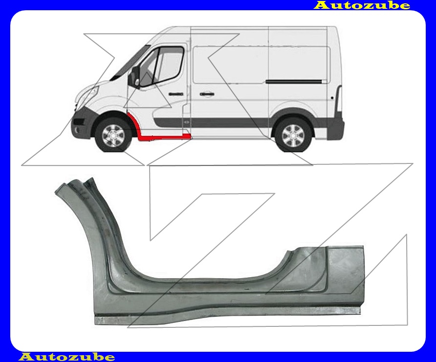 Első sárvédő hátsó rész küszöbbel bal (külső javítólemez) {KLOKKERHOLM} Első sárvédő hátsó rész küszöbbel bal (külső javítólemez) {KLOKKERHOLM}