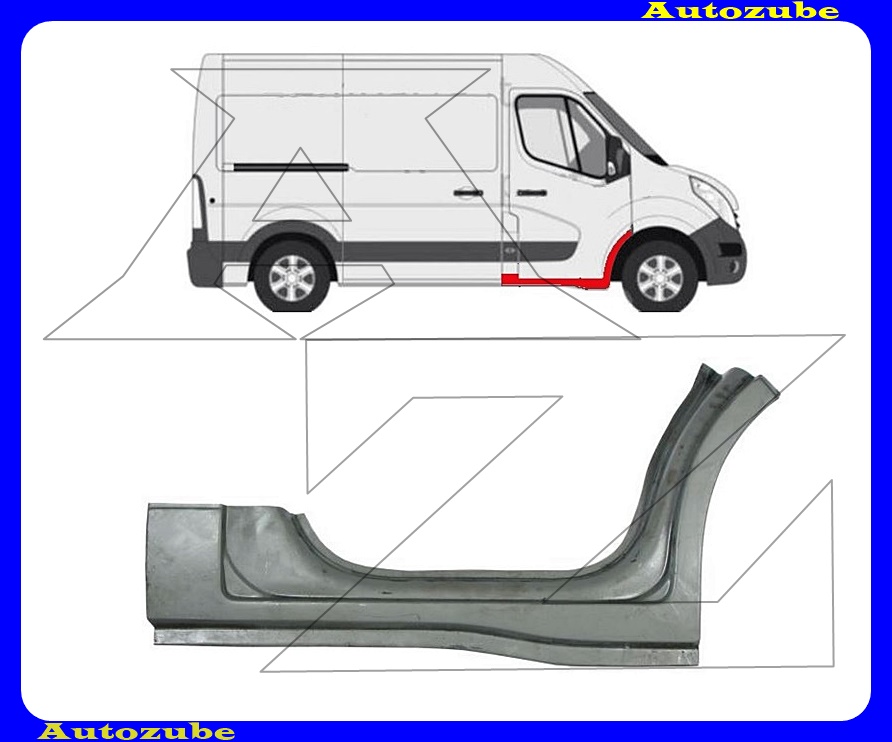 Első sárvédő hátsó rész küszöbbel jobb (külső javítólemez) {KLOKKERHOLM} Első sárvédő hátsó rész küszöbbel jobb (külső javítólemez) {KLOKKERHOLM}
