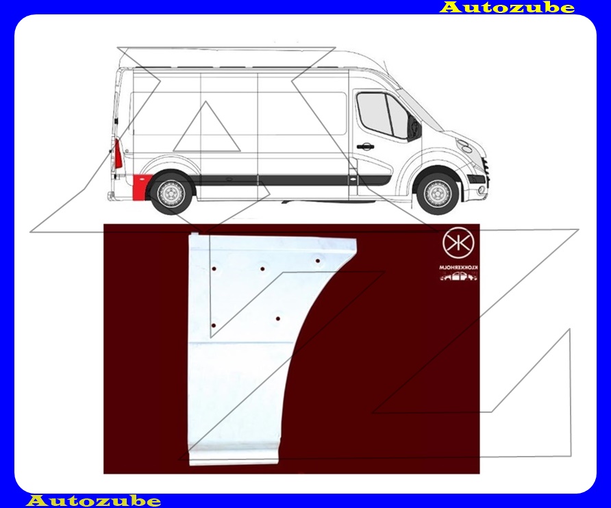 Hátsó sárvédő hátsó rész jobb (kerék mögött) 