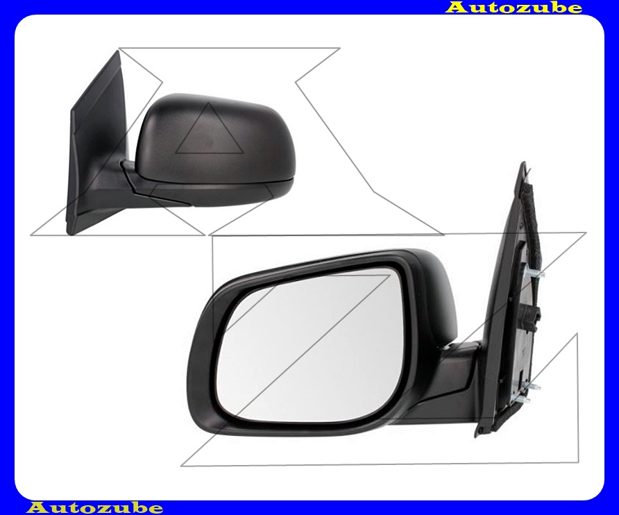 Visszapillantó tükör bal, elektromos, fűthető-domború tükörlappal, fényezhető borítással Visszapillantó tükör bal, elektromos, fűthető-domború tükörlappal, fényezhető borítással