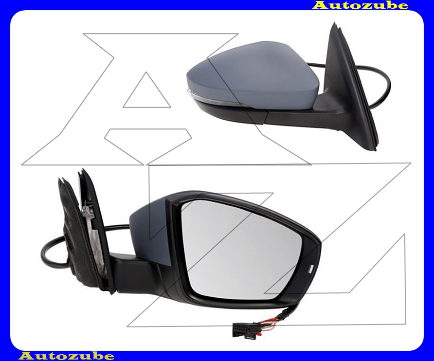 Visszapillantó tükör jobb, elektromos, fűthető-domború tükörlappal, fényezhető borítással, irányjelzővel Visszapillantó tükör jobb, elektromos, fűthető-domború tükörlappal, fényezhető borítással, irányjelzővel