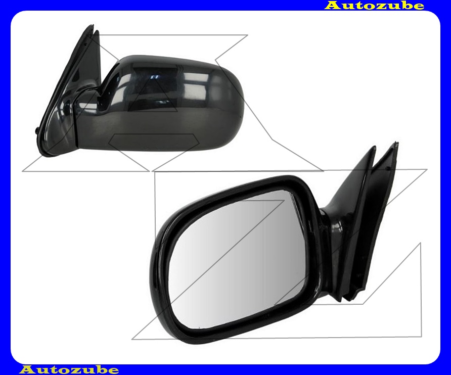 Visszapillantó tükör bal, kívűlről állítható, sík tükörlappal, fényes fekete borítással Visszapillantó tükör bal, kívűlről állítható, sík tükörlappal, fényes fekete borítással