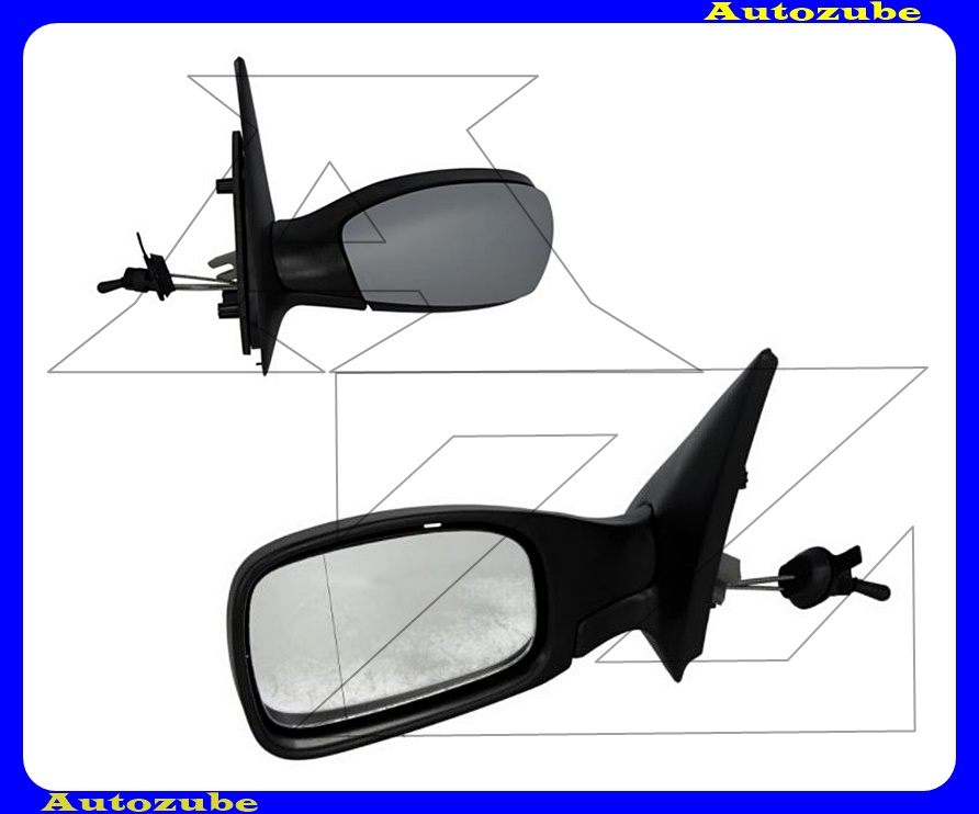 Visszapillantó tükör bal, manuális, aszférikus tükörlappal, fényezhető borítással Visszapillantó tükör bal, manuális, aszférikus tükörlappal, fényezhető borítással