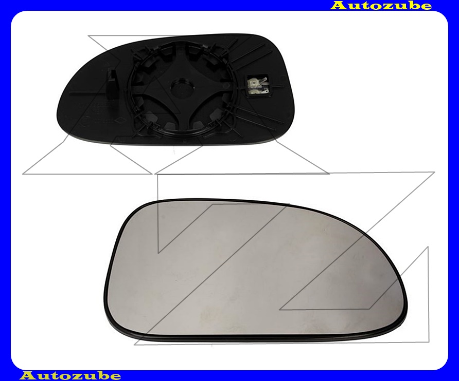 Visszapillantó tükörlap jobb, fűthető-domború (tartólappal) Visszapillantó tükörlap jobb, fűthető-domború (tartólappal)