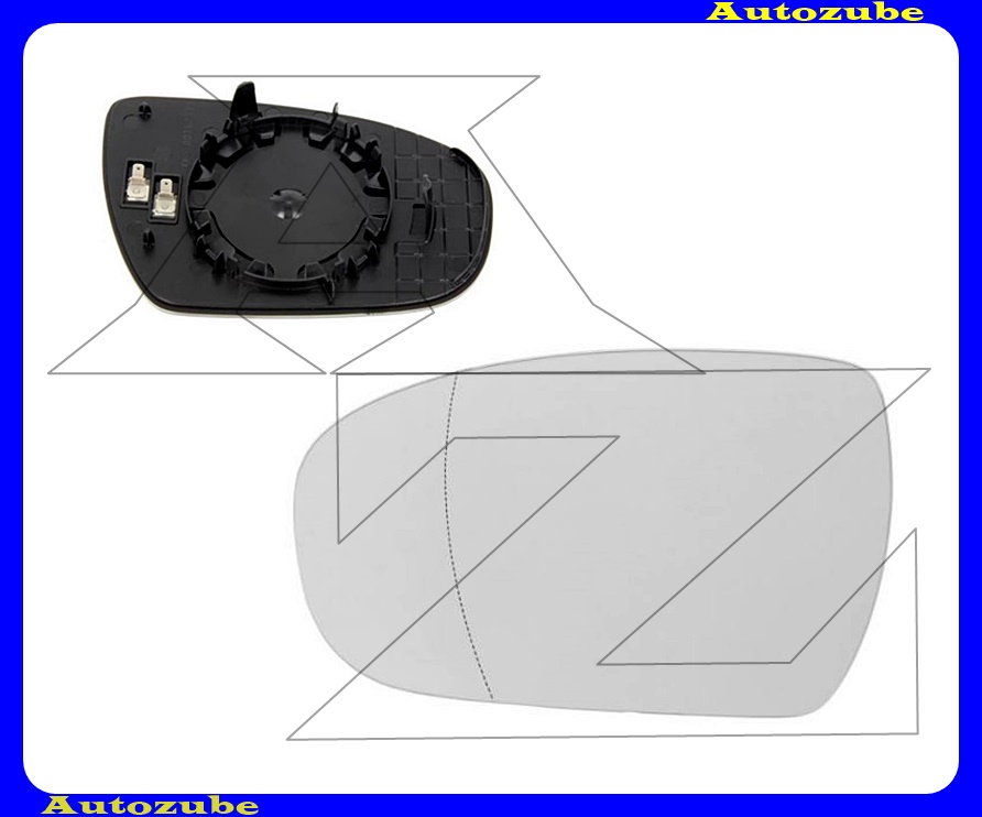 Visszapillantó tükörlap bal, fűthető-aszférikus (tartólappal) Visszapillantó tükörlap bal, fűthető-aszférikus (tartólappal)