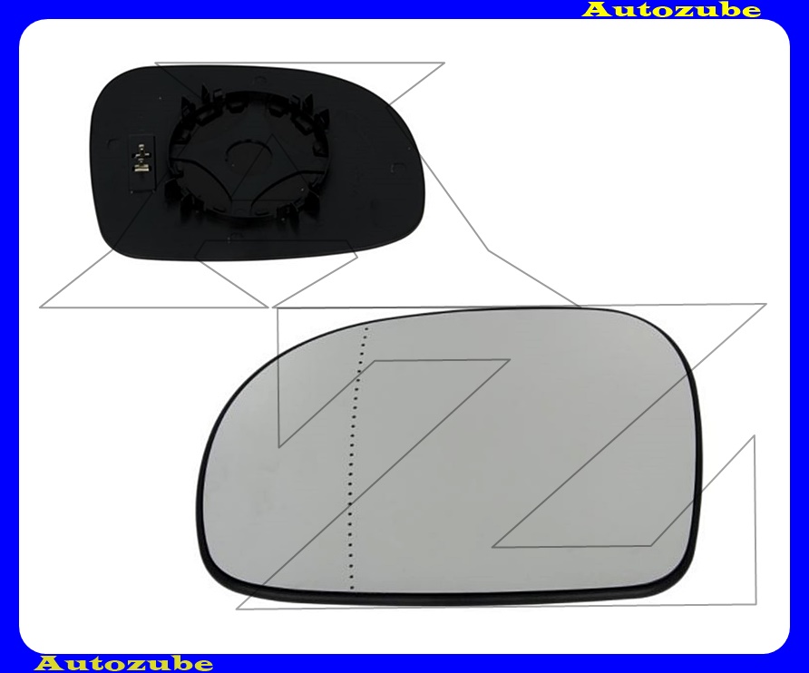 Visszapillantó tükörlap bal, fűthető-aszférikus /indexes tükörhöz/ (tartólappal) Visszapillantó tükörlap bal, fűthető-aszférikus /indexes tükörhöz/ (tartólappal)