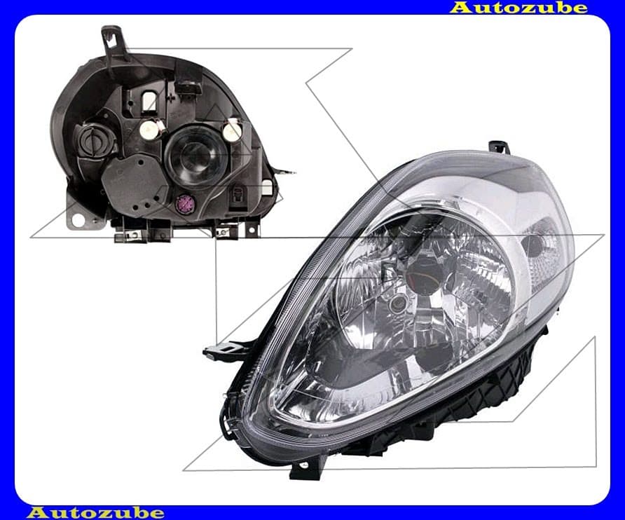 Fényszóró bal króm házas (H4) motorral {DEPO} Fényszóró bal króm házas (H4) motorral {DEPO}