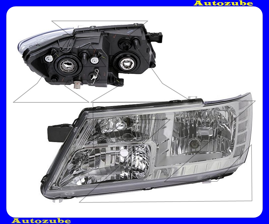 Fényszóró bal (H11/HB3) (motor nélkül) {DEPO} Fényszóró bal (H11/HB3) (motor nélkül) {DEPO}