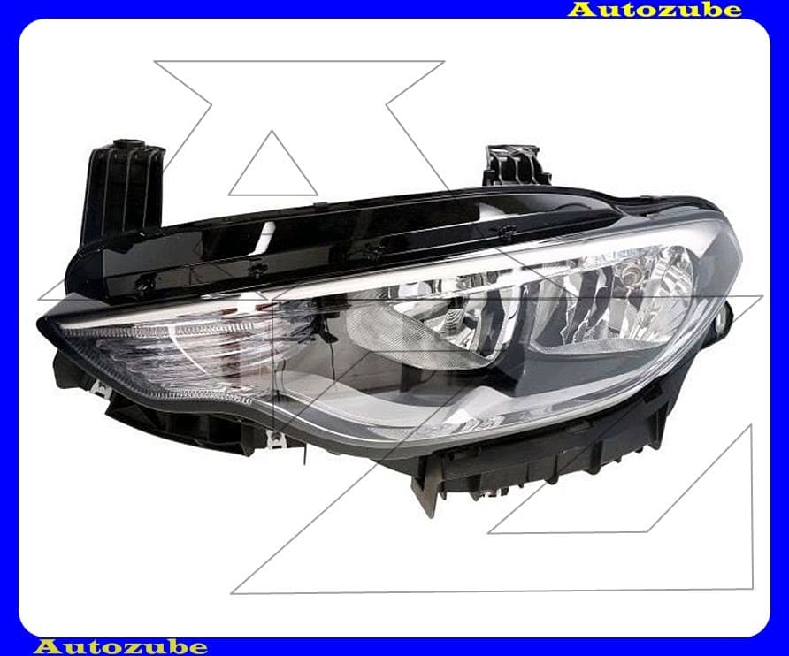 Fényszóró bal (H7/H15) króm betéttel, motorral {DEPO} Fényszóró bal (H7/H15) króm betéttel, motorral {DEPO}