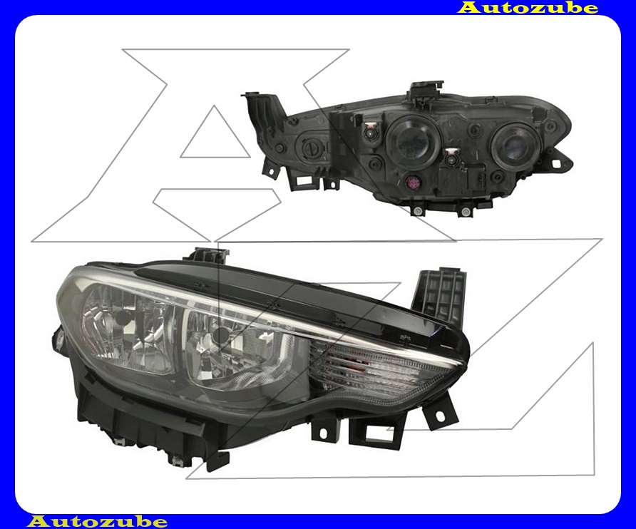 Fényszóró jobb (H7/H15) fekete betéttel, motorral {DEPO} Fényszóró jobb (H7/H15) fekete betéttel, motorral {DEPO}