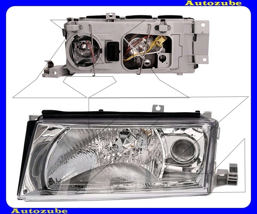 Fényszóró bal, ködlámpás (H4/H3) (motor nélkül) {DEPO} Fényszóró bal, ködlámpás (H4/H3) (motor nélkül) {DEPO}