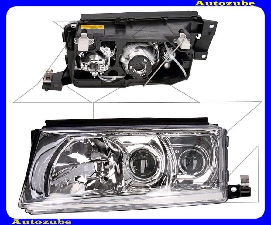 Fényszóró bal, XENON (D2S/H1/H3) (izzó. elektronika és motor nélkül) {DEPO} Fényszóró bal, XENON (D2S/H1/H3) (izzó. elektronika és motor nélkül) {DEPO}