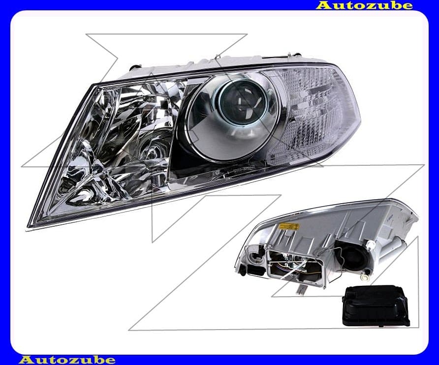 Fényszóró bal XENON, króm házas (D1S/H1) motorral (izzó és elektronika nélkül) {DEPO} Fényszóró bal XENON, króm házas (D1S/H1) motorral (izzó és elektronika nélkül) {DEPO}