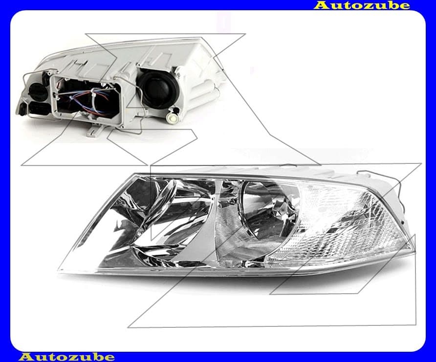 Fényszóró bal króm házas (H7/H1) motorral {DEPO} Fényszóró bal króm házas (H7/H1) motorral {DEPO}