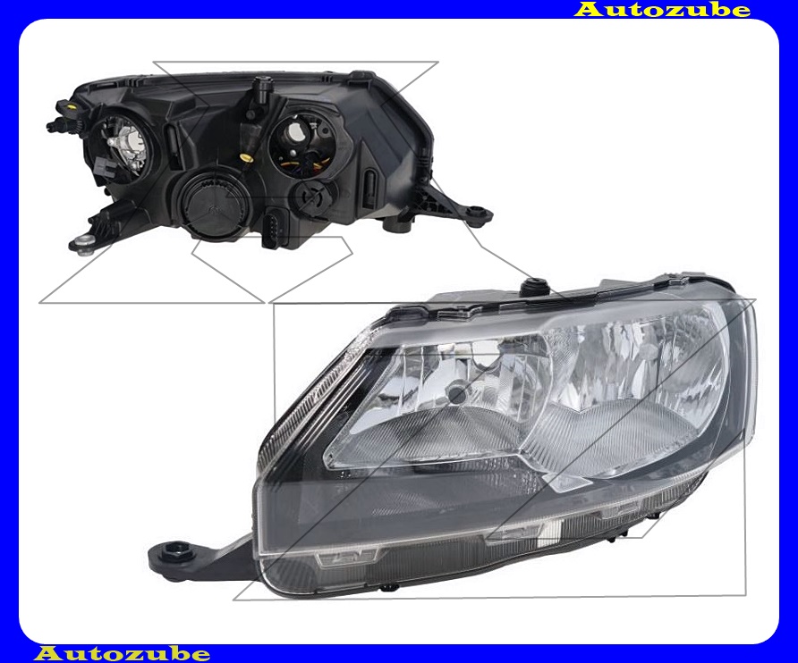 Fényszóró bal (H7/H15) nappali fénnyel, motorral {DEPO} Fényszóró bal (H7/H15) nappali fénnyel, motorral {DEPO}