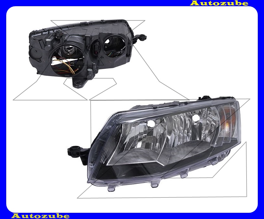 Fényszóró bal (H7/H15) nappali fénnyel, motorral {DEPO} Fényszóró bal (H7/H15) nappali fénnyel, motorral {DEPO}