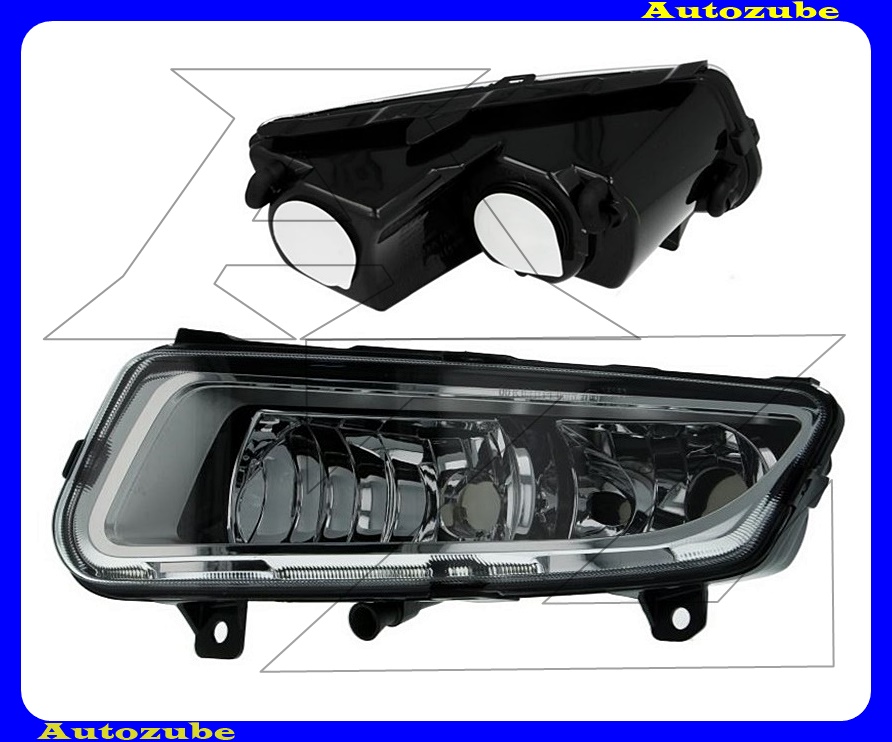 Ködlámpa bal + nappali fény, króm házas (H8/P21W) statikus kanyarkövető Ködlámpa bal + nappali fény, króm házas (H8/P21W) statikus kanyarkövető