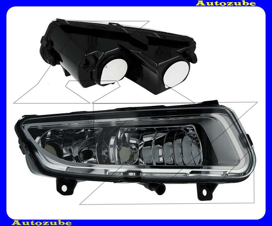 Ködlámpa jobb + nappali fény, króm házas (H8/P21W) statikus kanyarkövető Ködlámpa jobb + nappali fény, króm házas (H8/P21W) statikus kanyarkövető