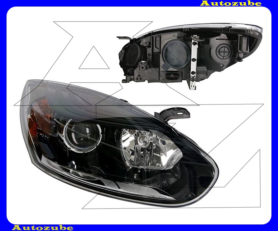 Fényszóró jobb felül fekete, alul krómbetéttel (H7/H7) motorral {MAGNETI MARELLI} Fényszóró jobb felül fekete, alul krómbetéttel (H7/H7) motorral {MAGNETI MARELLI}