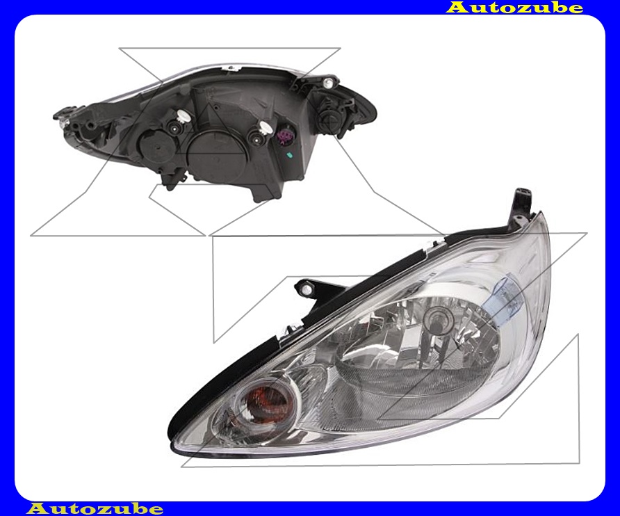 Fényszóró bal (H4) motorral {AL} Fényszóró bal (H4) motorral {AL}